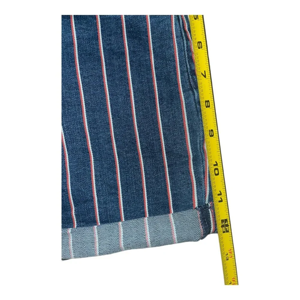 Universal Tread High Rise Red white and blue striped shorts women's size 00/24 - Picture 5 of 9